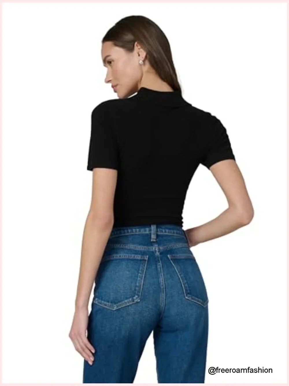 Cashmere Short Sleeve Polo Sweater - Womens Fitted